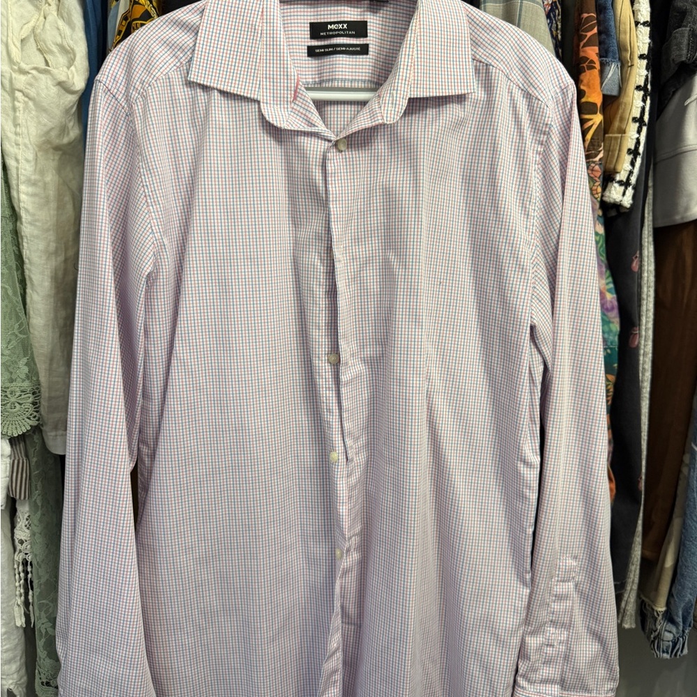 Mexx Men's Light red Micro-Check Dress Shirt